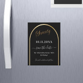 70th birthday black金ゴールドSave the Date magnet