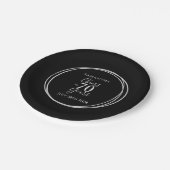 70th Birthday Black Silver Cheers 70 Years Party ペーパープレート (アングル)