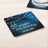 70th birthday blue moon light stringsの名前 スクエアペーパーコースター (アングル)