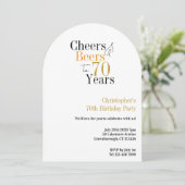 70th Birthday Cheers and Beers Minimal 招待状 (スタンド正面)