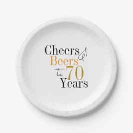 70th Birthday Cheers and Beers Party ペーパープレート