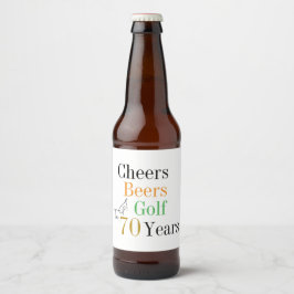 70th Birthday Cheers Beers Golf Minimal Party ビールラベル