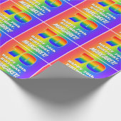70th Birthday: Colorful, Fun Rainbow Pattern # 70 ラッピングペーパー (角)
