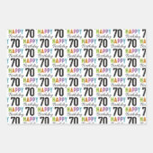 70th Birthday Colorful Typography  Wrapping Paper ラッピングペーパーシート (正面)