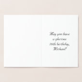 70th Birthday: Elegant, Ornate Script; Custom Name 箔カード (内部)