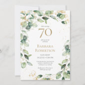 70th Birthday Eucalyptus Card Request 招待状 (正面)