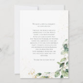 70th Birthday Eucalyptus Card Request 招待状 (裏面)