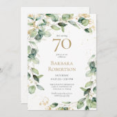 70th Birthday Eucalyptus Card Request 招待状 (正面/裏面)
