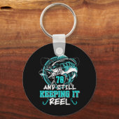 70th Birthday Fishing Funny 70 Still Keeping It Re キーホルダー (正面)