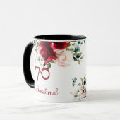 70th Birthday Floral Mug マグカップ (正面左)