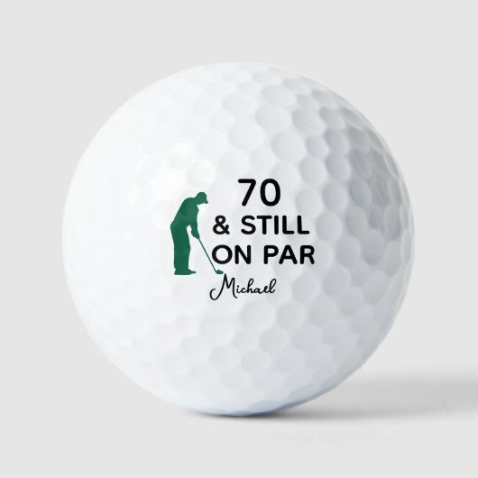 70th Birthday Funny Custom Golf Ball with Name ゴルフボール (正面)