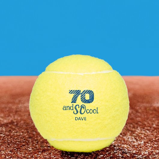 70th Birthday Gift For Him - Cool Blue Custom テニスボール