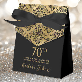 70th Birthday Gold Damask Thank You  フェイバーボックス