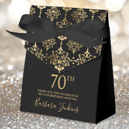 70th Birthday Gold Elegant Thank You  フェイバーボックス