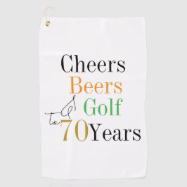 70th Birthday Golf Cheers and Beers ゴルフタオル