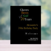 70th Birthday Golf Cheers Beers Welcome アクリルサイン (ニュートラル)