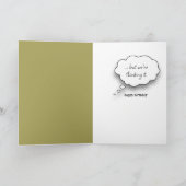 70th Birthday Humor Bluebirds On a Fence Post カード (内部)