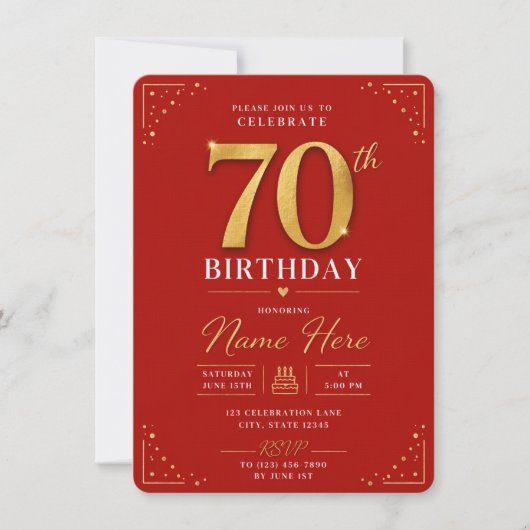 70th Birthday Invitation  招待状 (正面)