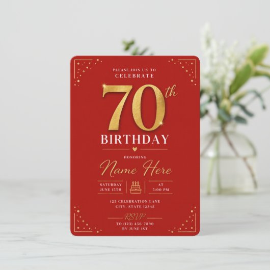 70th Birthday Invitation  招待状 (スタンド正面)