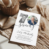 70th Birthday Invitation Two Photo Adult Birthday 招待状