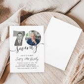 70th Birthday Invitation Two Photo Adult Birthday 招待状