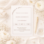 70th birthday ivory simple modern 招待状