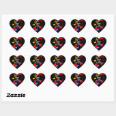 70th Birthday Music Notes  Heart Sticker ハートシール (シート)