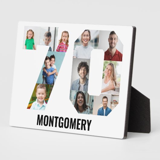 70th Birthday Number 70 Photo Collage 11 Photo フォトプラーク (側面)