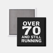 70th Birthday Older Runners Over The Hill 70 Runni マグネット (正面/裏面)