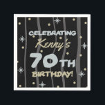 70th Birthday Partyお名前の追加 スタンダードカクテルナプキン<br><div class="desc">祝は、カスタマイズ可能な誕生日パーティーの提供でマイルストーンの誕生日！</div>