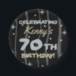 70th Birthday Partyお名前の追加 ペーパープレート<br><div class="desc">祝は、カスタマイズ可能な誕生日パーティーの提供でマイルストーンの誕生日！</div>