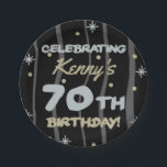 70th Birthday Partyお名前の追加 ペーパープレート<br><div class="desc">祝は、カスタマイズ可能な誕生日パーティーの提供でマイルストーンの誕生日！</div>