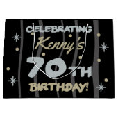 70th Birthday Partyお名前の追加 ラージペーパーバッグ (正面)