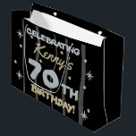 70th Birthday Partyお名前の追加 ラージペーパーバッグ<br><div class="desc">祝は、カスタマイズ可能な誕生日パーティーの提供でマイルストーンの誕生日！</div>