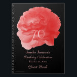 70th Birthday Partyゲストブックコーラルバラ花びら ノートブック<br><div class="desc">この70th Birthday Party Guest Bookスパイラルノートは黒い背景に美しいサンゴバラ花びらの私たちのオリジナルフローラ写真と一緒に飾す。非常エレガントにシック！簡単に対するカスタマイズ、単に変更または削除EXAMPLE文字 – 名前とイベント。オリジナル写真：アラン&マルシア・ソコリク。All Rights Reserved © 2014 Alan & Marcia Socolik.</div>
