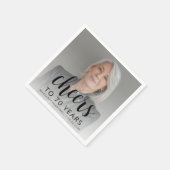 70th Birthday Partyフォトブラックスクリプト応援 スタンダードカクテルナプキン (角)