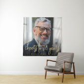 70th Birthday Partyフォト金ゴールドスクリプト応援 タペストリー (インサイチュ)