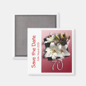 70th birthday party日付マグネットを保存 マグネット (正面/裏面)