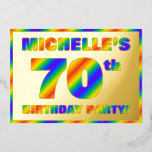 70th Birthday Party —おもしろい、レインボースペクトル「70」 箔招待状<br><div class="desc">このおもしろい70歳の誕生日パーティーフォイル招待カードの前面には、編集可能な名前、多数の「70th」、メッセージ「BIRTHDAY PARTY!」が付いており、すべて目を引く、カラフル、虹のスペクトルのグラデーションのパターンを備えたメッセージが付いていインスパイアる。背面にはパーソナライズされた、日付、時刻、場所/場所、その他の重要な情報など、イベントに関する詳細が表示される。70歳の誕生日パーソナライズされたに開催される誕生日パーティーや集まりに参加する人々に対して、これらの楽しくエキサイティングで祝す、楽しい招待状が招待状に使われるかもしれない。[～Z0000593]</div>