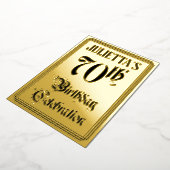 70th Birthday Party – スクリプエレガントト+名前をカスタムする 箔招待状 (回転した状態)