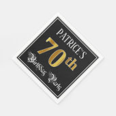 70th Birthday Party – スクリプファンシート、フェイク金ゴールド・ルック スタンダードランチョンナプキン (角)