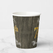70th Birthday Party — フェイク金ゴールド&ウッドフェイク・ルックス 紙コップ (左)