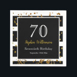 70th Birthday Party |ブラック&金ゴールドグリッター スタンダードカクテルナプキン<br><div class="desc">70th Birthday Party |ブラック&金ゴールドグリッターデザイン。これは、テンプレートを追加する準備ができている詳細である。</div>