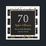 70th Birthday Party |ブラック&金ゴールドグリッター スタンダードカクテルナプキン<br><div class="desc">70th Birthday Party |ブラック&金ゴールドグリッターデザイン。これは、テンプレートを追加する準備ができている詳細である。</div>