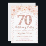 70th Birthday Party – ホワイトローズ金ゴールド 招待状<br><div class="desc">第70回バースデーパーティーの女性への招待フローラエレガントデザイン赤面ピンク、白およびグリッターのフェイクバラ金ゴールド。薄暗いピンクのバラとダイヤモンドのフォント。マイルストーンスタイリッシュの大人の誕生祝いに最適</div>