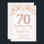 70th Birthday Party – ホワイトローズ金ゴールド 招待状<br><div class="desc">第70回バースデーパーティーの女性への招待フローラエレガントデザイン赤面ピンク、白およびグリッターのフェイクバラ金ゴールド。薄暗いピンクのバラとダイヤモンドのフォント。マイルストーンスタイリッシュの大人の誕生祝いに最適</div>