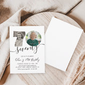 70th Birthday Party Elegant 2 Photo 70th Birthday 招待状