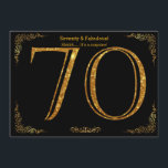 70th Birthday party, Gatsby styl，ブラック金ゴールドグリッター 招待状<br><div class="desc">70th、誕生日パーティー、素晴らしギャツビー、ブラック&金ゴールド、両面、編エレガント集可能。不要な情報の削除または変更。他の図形を試す。カスタマイズのために私たちの他の頼製品を見たことがある。ご感謝してい親切なお言葉に</div>