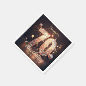 70th Birthday Party Gold Disco Music Notes Black スタンダードカクテルナプキン (角)