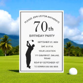 70th Birthday Party Golfer Black Par Dad Golf 招待状